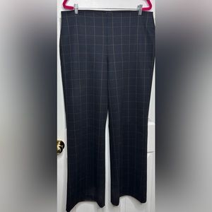 Nicole Miller sz. L black w/ brown block print wideleg trouser